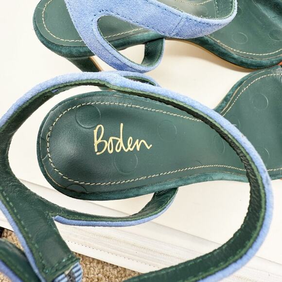 Boden Color Block Suede Strappy Stiletto Heels Women's EU 37/US Size 6 Open Toe - Picture 8 of 9